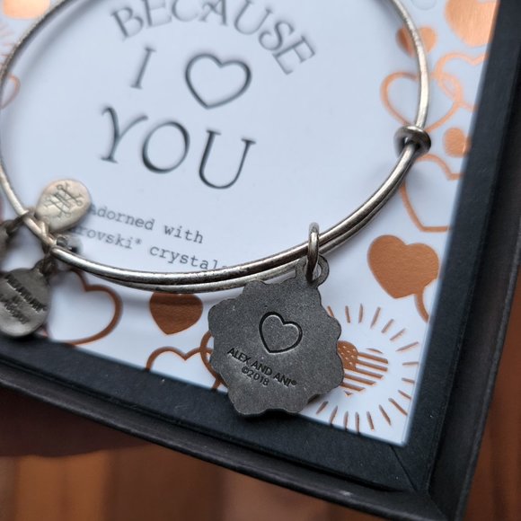 DISCONTINUED Alex and Ani Daughter Charm Bangle with Swarovski Elements - Picture 4 of 4